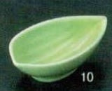 (器)【R-004】笹鉢（小）鉢緑釉　陶